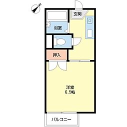 KAIハウスE棟 1Kの間取図画像