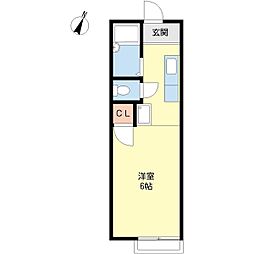 ウォーターフィール1号棟 1Kの間取図画像