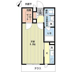 アヴァンセ 1Kの間取図画像