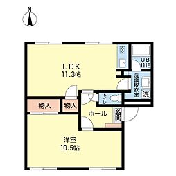 ビーエスハイツ 1LDKの間取図画像