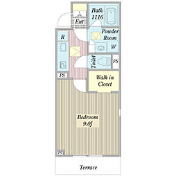 クロシェットクリエール 1Kの間取図画像
