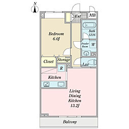 クロシェット・プレジール 1LDKの間取図画像