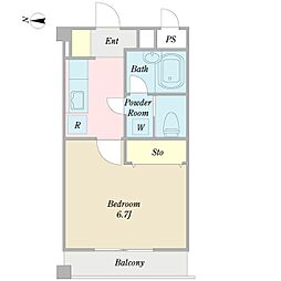 オクト邦栄 1Kの間取図画像