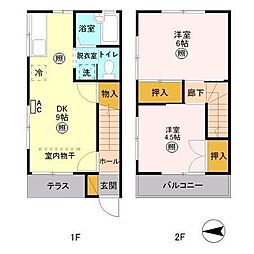 マルシンコーポA 2DKの間取図画像