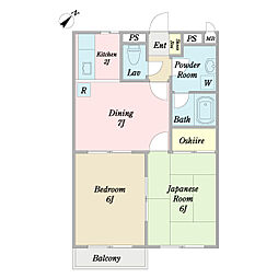 オーキッド 2DKの間取図画像