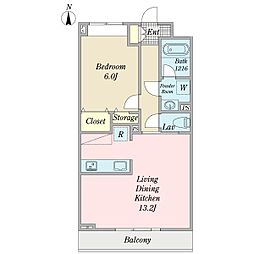 クロシェット・プレジール 1LDKの間取図画像