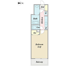 ステラポラーレ 1Kの間取図画像