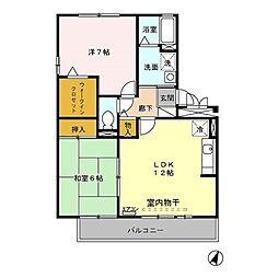ゴールドパストラル 2LDKの間取図画像