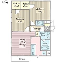 さくらコート 2LDKの間取図画像