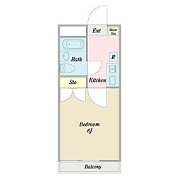 エスポアール越谷文教大学指定寮 1Kの間取図画像
