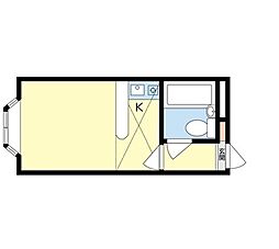 ベルピア津田沼2 ワンルームの間取図画像