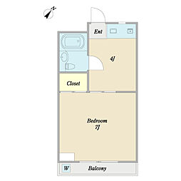 津田沼ビギンハウス 1Kの間取図画像