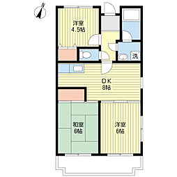 メイプルタウン 3DKの間取図画像