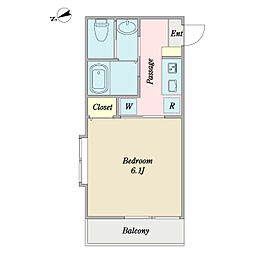フォルティア津田沼 1Kの間取図画像
