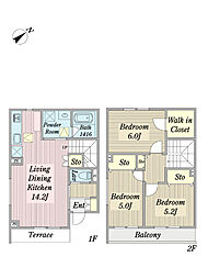 グリシーヌ ヴィラIII 3LDKの間取図画像
