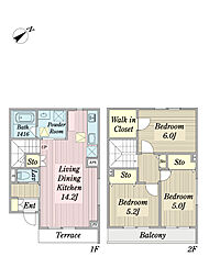 グリシーヌ ヴィラIII 3LDKの間取図画像