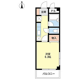 パレシオン 1Kの間取図画像