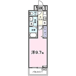 ヒカルサふじみ野上福岡 1Kの間取図画像
