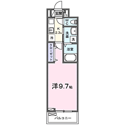 ヒカルサふじみ野上福岡 1Kの間取図画像