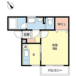 みずほ台セゾンパーク3 1Kの間取図画像