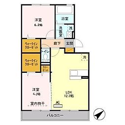 フローラ 2LDKの間取図画像