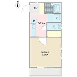 アーバンステージ 1Kの間取図画像