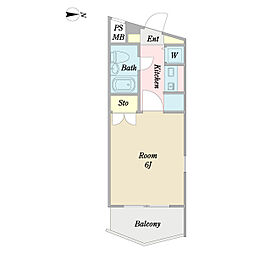 プロシード高円寺南 1Kの間取図画像