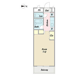 アズウェル中野 ワンルームの間取図画像