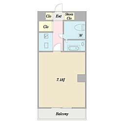 グランハウゼ 1Kの間取図画像