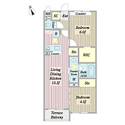 間取図画像 2LDK