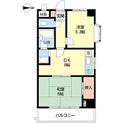 エコーズ 2DKの間取図画像