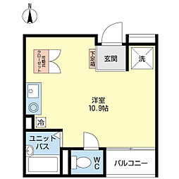 Torse ワンルームの間取図画像
