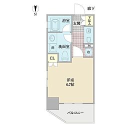 STM高田馬場 1Kの間取図画像