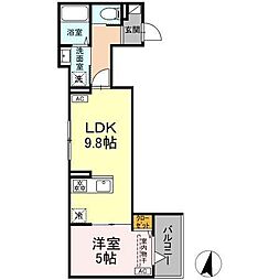 セレスティア大島 1LDKの間取図画像