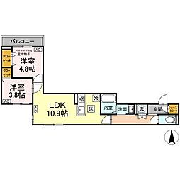 セレスティア南篠崎町 2LDKの間取図画像
