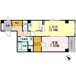 Saichi銀座東 1LDKの間取図画像