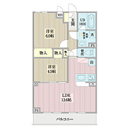 芥川ビル 2LDKの間取図画像
