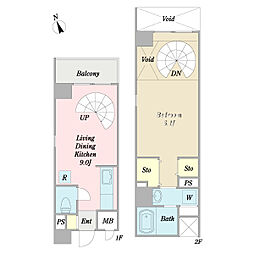 ファーストヒルズ 1LDKの間取図画像
