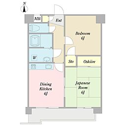 エクセル・カオリ 2DKの間取図画像