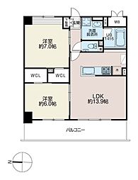 WELINA VILLA 2LDKの間取図画像