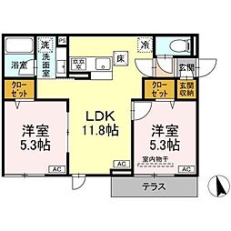 セレスティア東葛西 VI 2LDKの間取図画像