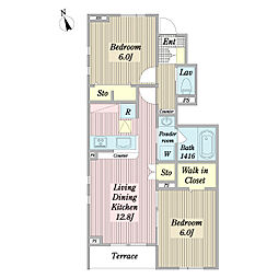 LUMIAS 2LDKの間取図画像