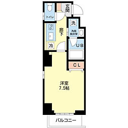 ｌｕｘｅ芝 2階1Kの間取り