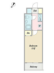 DeLCCS洗足池 1Kの間取図画像