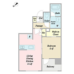 S-GATEBldg 1LDKの間取図画像
