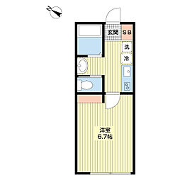 松戸市五香南1丁目アパート 1Kの間取図画像