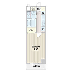常盤平ハイマンション 1Kの間取図画像
