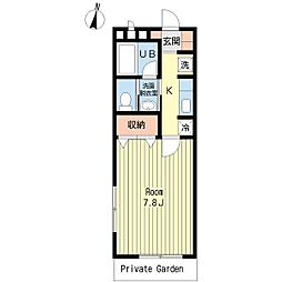 エル・クラージュ 1Kの間取図画像