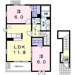 サニーブライト1 2LDKの間取図画像
