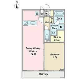 フォレストマキ 1LDKの間取図画像